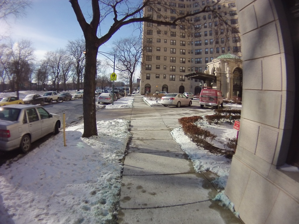 Fully cleared sidewalk at the Windemere.